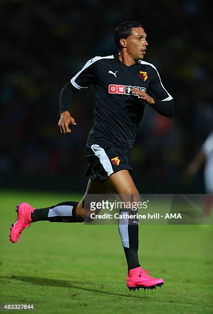Jose Holebas of Watford during the pre-season friendly between Watford and Seville at Vicarage Road on July 31, 2015 in Watford, England.