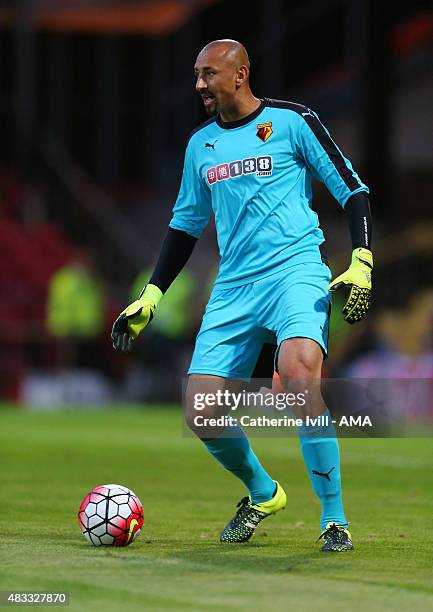 Heurelho Gomes of Watford during the pre-season friendly between Watford and Seville at Vicarage Road on July 31, 2015 in Watford, England.