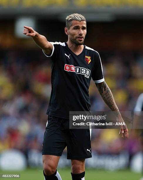 Valon Behrami of Watford during the pre-season friendly between Watford and Seville at Vicarage Road on July 31, 2015 in Watford, England.