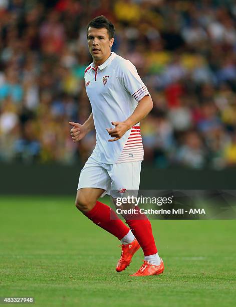 Yevhen Konoplyanka of Sevilla during the pre-season friendly between Watford and Seville at Vicarage Road on July 31, 2015 in Watford, England.