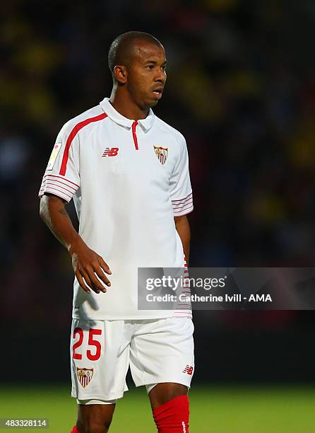 Mariano Ferreira of Sevilla during the pre-season friendly between Watford and Seville at Vicarage Road on July 31, 2015 in Watford, England.