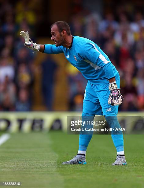 Beto of Sevilla during the pre-season friendly between Watford and Seville at Vicarage Road on July 31, 2015 in Watford, England.