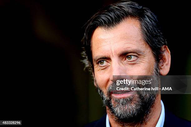 Quique Sanchez Flores manager of Watford during the pre-season friendly between Watford and Seville at Vicarage Road on July 31, 2015 in Watford,...