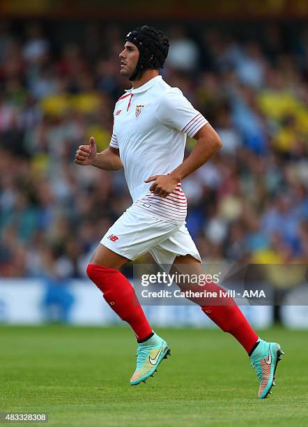 Luismi of Sevilla during the pre-season friendly between Watford and Seville at Vicarage Road on July 31, 2015 in Watford, England.