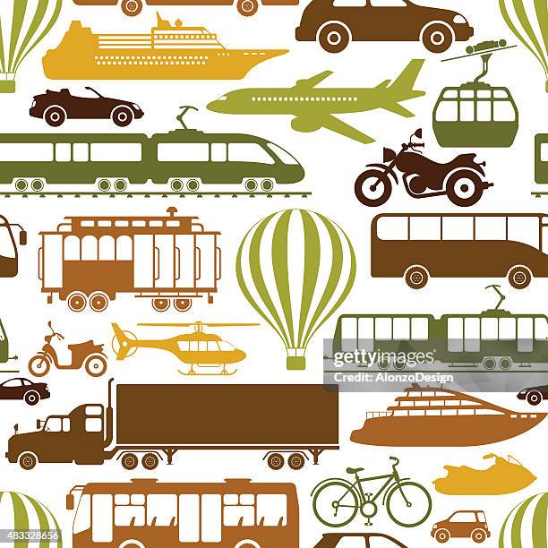 stockillustraties, clipart, cartoons en iconen met transportation mode pattern - luxury yacht