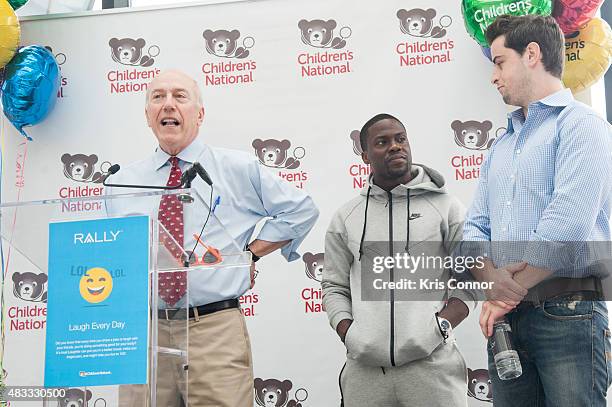 Comedian Kevin Hart with Grant Verstandig, Rally Health's founder & CEO and Kurt Newman, President & CEO of Children's National Health System, play...