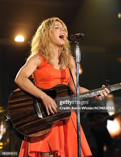 Musician Kimberly Perry of The Band Perry performs onstage during ACM Presents: An All-Star Salute To The Troops at the MGM Grand Garden Arena on...