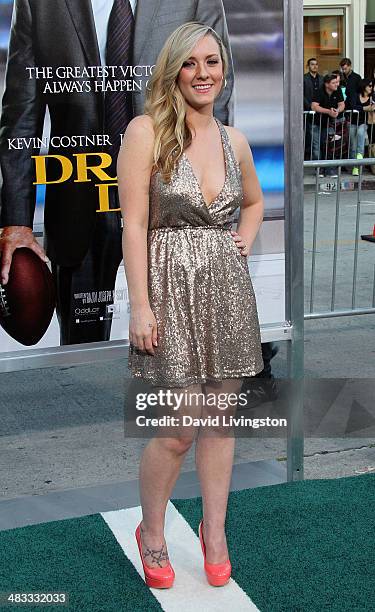 Actress Kristen Quintrall attends the premiere of Summit Entertainment's "Draft Day" at the Regency Village Theatre on April 7, 2014 in Los Angeles,...