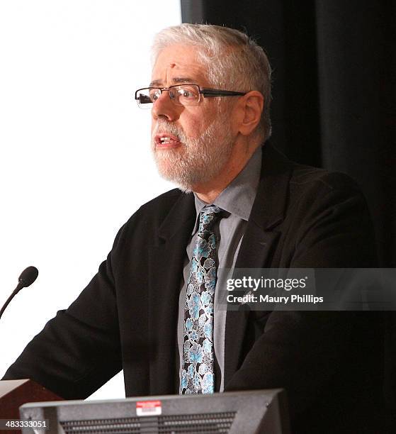 Ellis L. Reinherz speaks during Stand Up To Cancer Press Conference at The AACR annual meeting at San Diego Marriott Hotel & Marina on April 7, 2014...