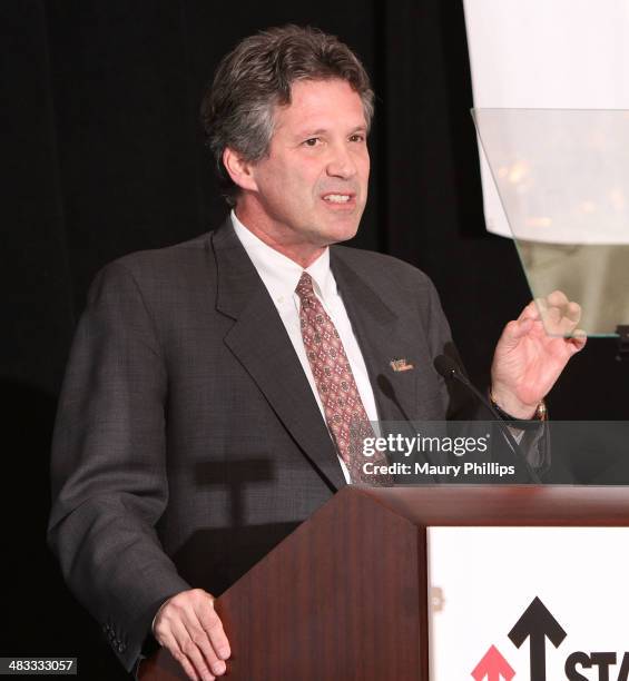 Dr. William G. Nelson speaks during Stand Up To Cancer Press Conference at The AACR annual meeting at San Diego Marriott Hotel & Marina on April 7,...