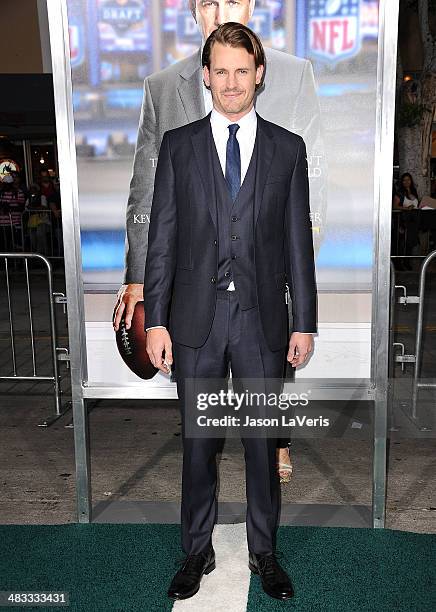 Actor Josh Pence attends the premiere of "Draft Day" at Regency Bruin Theatre on April 7, 2014 in Los Angeles, California.