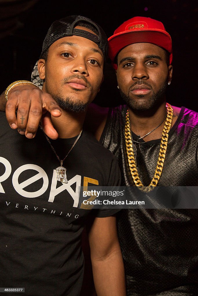 Jason Rapper Rapper Lil Romeo and singer Jason Derulo attend the listening party ...