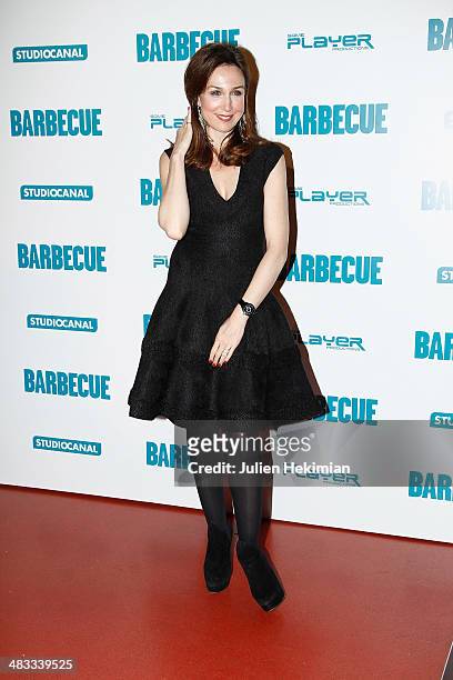 Actress Elsa Zylberstein attends the 'Barbecue' Premiere at Cinema Gaumont Capucine on April 7, 2014 in Paris, France.