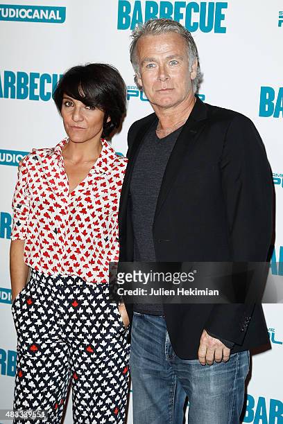 Humorist and actors Florence Foresti and Franck Dubosc attend the 'Barbecue' Premiere at Cinema Gaumont Capucine on April 7, 2014 in Paris, France.