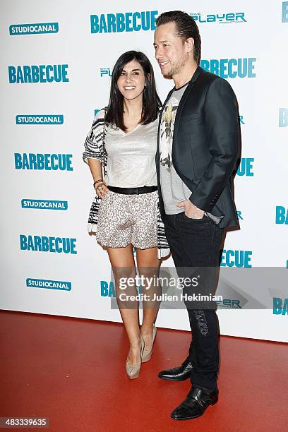 Reem Kherici and Stephane Rousseau attend the 'Barbecue' Premiere at Cinema Gaumont Capucine on April 7, 2014 in Paris, France.