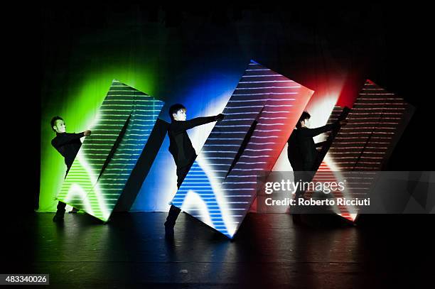 Siro-A perform on stage during the first day of Edinburgh Festival Fringe at Assembly Theatre George Square on August 7, 2015 in Edinburgh, Scotland.