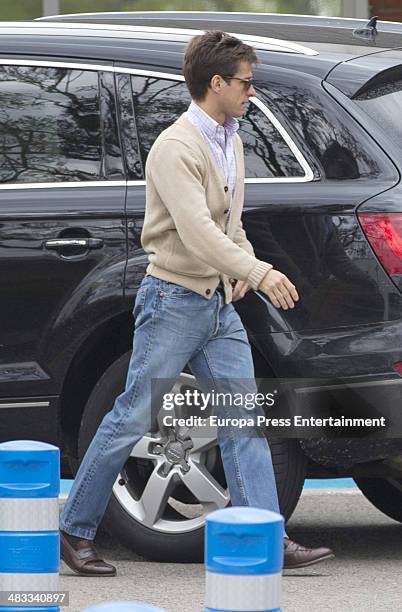 Bullfighter Julian Lopez 'El Juli' arrives at Ruber hospital, where his wife Rosario Domecq is going to give birth, on March 28, 2014 in Madrid,...