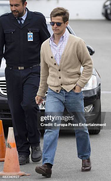 Bullfighter Julian Lopez 'El Juli' arrives at Ruber hospital, where his wife Rosario Domecq is going to give birth, on March 28, 2014 in Madrid,...