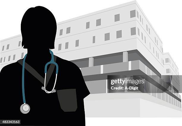 nurse - nursing facility building stock illustrations