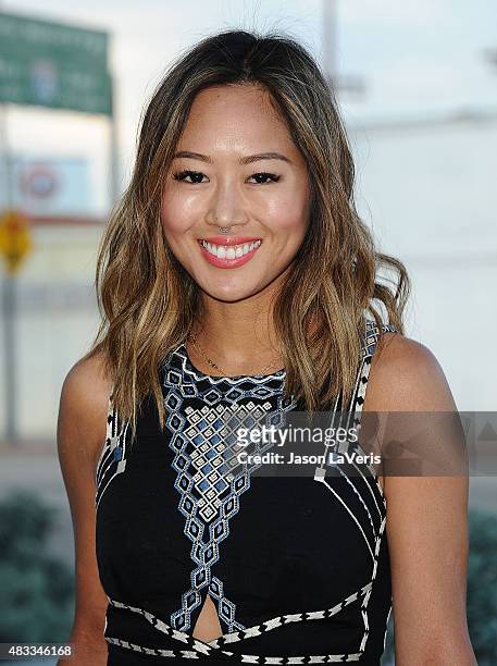 Aimee Song attends the BCBG Max Azria Resort 2016 collections at Samuel Freeman Gallery on August 6, 2015 in Los Angeles, California.