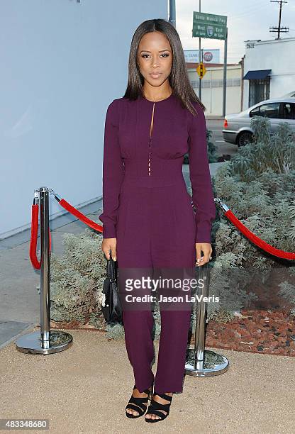 Actress Serayah McNeill attends the BCBG Max Azria Resort 2016 collections at Samuel Freeman Gallery on August 6, 2015 in Los Angeles, California.