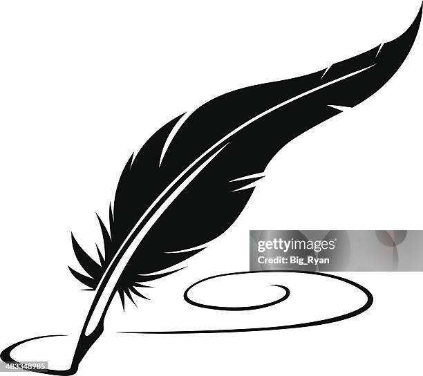 feder feder - quill pen stock-grafiken, -clipart, -cartoons und -symbole