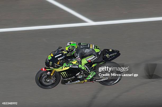 Pol Espargaro of Spain and Monster Yamaha Tech 3 heads down a straight during the MotoGp Red Bull U.S. Indianapolis Grand Prix - Free Practice at...