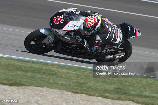 Johann Zarco of French and AJO Motorsport rounds the bend during the MotoGp Red Bull U.S. Indianapolis Grand Prix - Free Practice at Indianapolis...