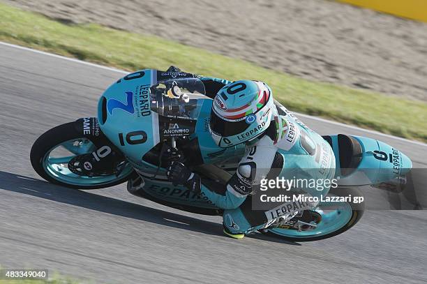 Efren Vazquez of Spain and Leopard Racing rounds the bend during the MotoGp Red Bull U.S. Indianapolis Grand Prix - Free Practice at Indianapolis...