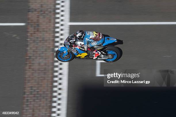 Scott Redding of Great Britain and Estrella Galicia 0,0 Marc VDS heads down a straight during the MotoGp Red Bull U.S. Indianapolis Grand Prix - Free...