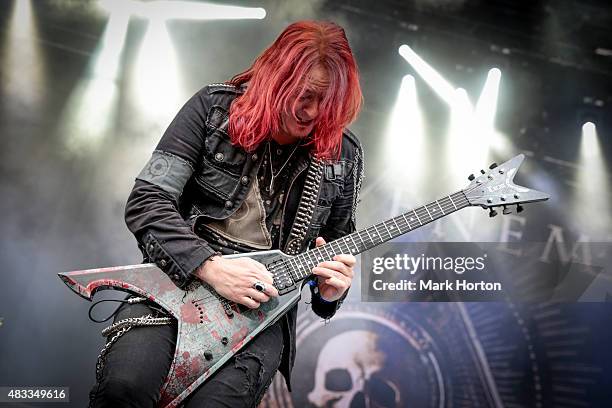 Michael Amott of Arch Enemy performs on Day 1 of the Heavy Montreal Festival at Parc Jean-Drapeau on August 7, 2015 in Montreal, Canada.