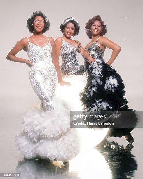 Group The Supremes pose for a portrait in 1975 in Los Angeles, California.