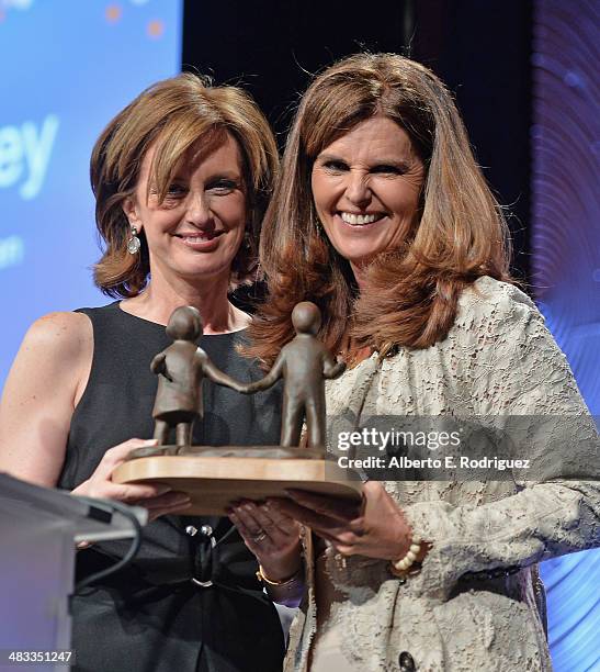 President of the DisneyABC Television Group Anne Sweeney and journalist Maria Shriver attend The Alliance For Children's Rights' 22nd Annual Dinner...