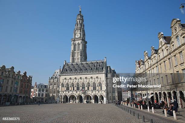 People walk near Place des Heros on March 14, 2014 in Arras, France. A number of events will be held this year to commemorate the centenary of the...