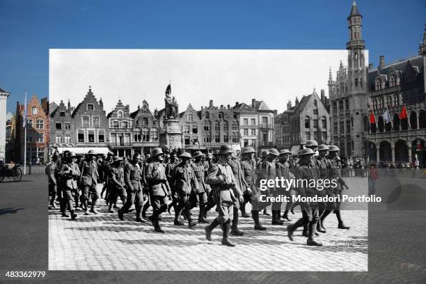 In this composite image a comparison has been made of Grote Markt. Commemorations of The First World War Centenary begin in 2014 and will last until...