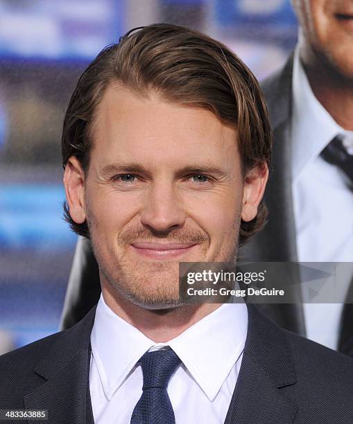 Actor Josh Pence arrives at the Los Angeles premiere of "Draft Day" at Regency Village Theatre on April 7, 2014 in Westwood, California.