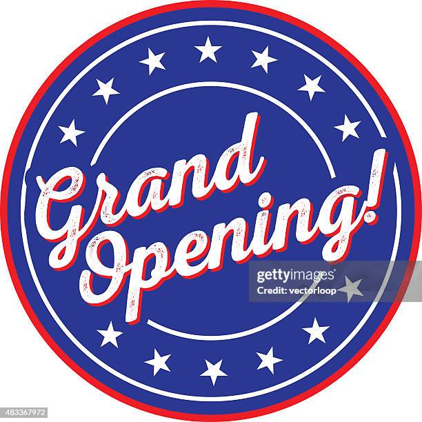 grand opening - roundel stock illustrations