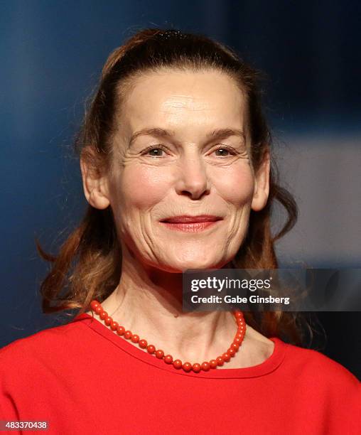 Actress Alice Krige speaks during the 14th annual official Star Trek convention at the Rio Hotel & Casino on August 7, 2015 in Las Vegas, Nevada.