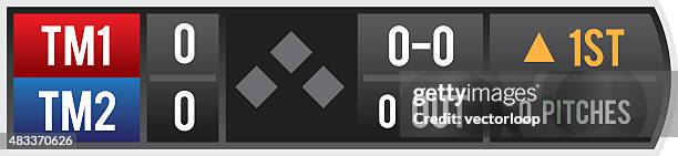 baseball-score bug - punktestand stock-grafiken, -clipart, -cartoons und -symbole