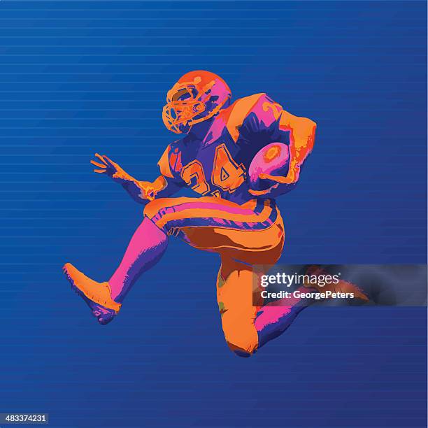 stockillustraties, clipart, cartoons en iconen met football player in bold graphic colors - fullback american football