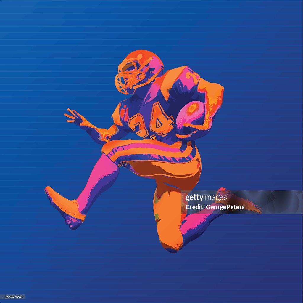 Football Player In Bold Graphic Colors