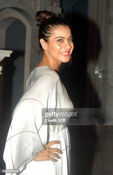 Indian Bollywood actress Kajol Devgan attends the new play Courtroom Comedy in Mumbai on August 7, 2015. AFP PHOTO