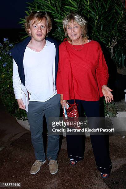 Humorist Alex Lutz and Director Daniele Thompson attend the 'La colere du Tigre' Theater play during the 31th Ramatuelle Festival : Day 6 on August...