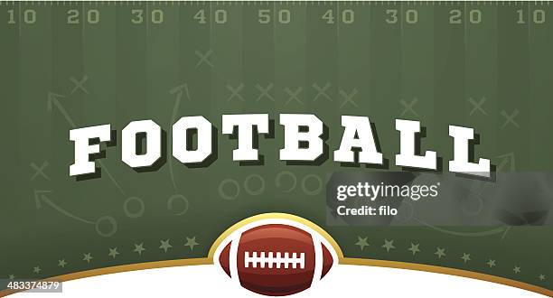 ilustrações de stock, clip art, desenhos animados e ícones de fundo de campo de futebol americano - bola de futebol americano