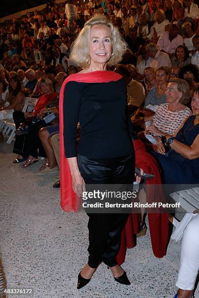 Actress Brigitte Fossey attends the 'La colere du Tigre' Theater play during the 31th Ramatuelle Festival : Day 6 on August 6, 2015 in Ramatuelle,...