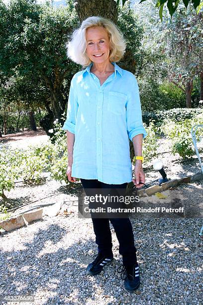 Actress Brigitte Fossey attends the lunch at Jacqueline Franjou's house, as part of the 31th Ramatuelle Festival, in Ramatuelle on August 7, 2015 in...