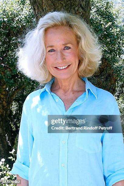 Actress Brigitte Fossey attends the lunch at Jacqueline Franjou's house, as part of the 31th Ramatuelle Festival, in Ramatuelle on August 7, 2015 in...