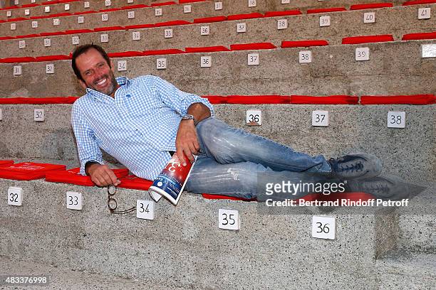 Actor Christian Vadim attends the 'La Venus a la Fourrure' Theater play during the 31th Ramatuelle Festival : Day 7, on August 7, 2015 in Ramatuelle,...