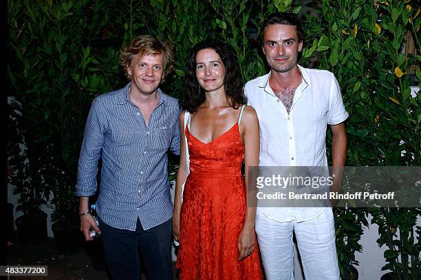 Humorist Alex Lutz, Actress Chloe Lambert and her husband producer Thibault Ameline attend the 'La Venus a la Fourrure' Theater play during the 31th...
