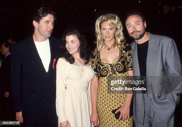 Actor William Baldwin, actress Sherilyn Fenn, actress Kelly Lynch and director Yurek Bogayevicz attend the "Three of Hearts" West Hollywood Premiere...